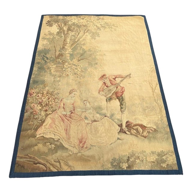 Antique French Aubusson Tapestry, 1890s For Sale