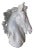 Vintage Plaster White Lacquered Modern Large Horse Head Statue For Sale