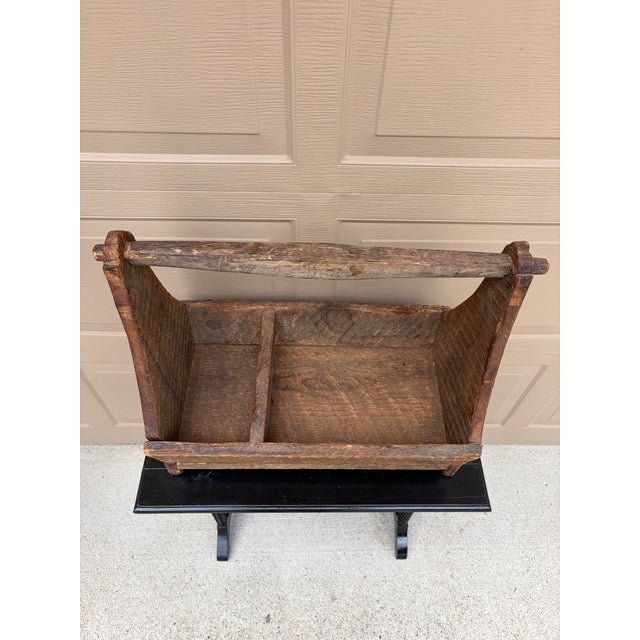 19th Century Hand Hewn Pine Garden Trug With Original Patina For Sale - Image 12 of 16