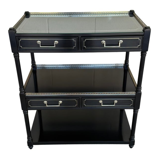 Jonathan Charles Flux Lacquered Bar / Etagere. For Sale