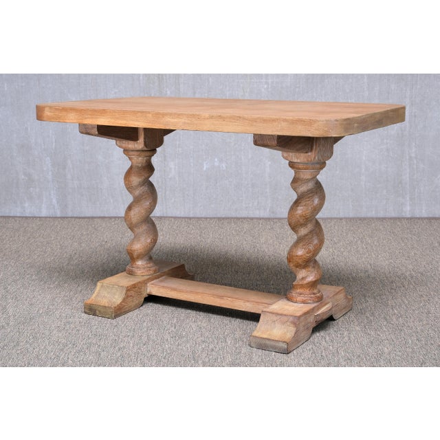 Baroque Swedish Cerused Oak Side Table with Barley-Twist Legs, 1920s For Sale - Image 12 of 13