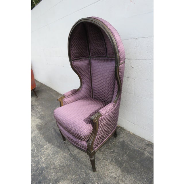 French Carved Tall Balloon Dome Canopy Porter Chair 5893 For Sale - Image 12 of 12