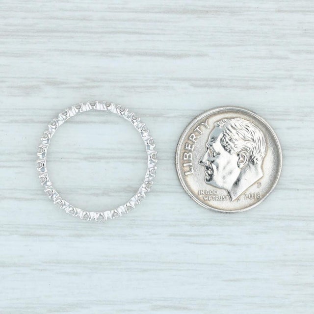 New 0.46ctw Diamond Eternity Ring 14k White Gold Size 6 Wedding Stackable Band For Sale In Greensboro - Image 6 of 7