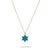 Contemporary Divine Shield Star of David Blue Enamel Necklace For Sale - Image 3 of 9