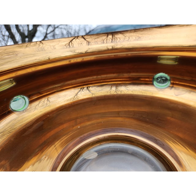 Blue Vintage Tre Fuochi Murano Glass 24k Gold Overlay on Cobalt Blue Glass - Made in Italy For Sale - Image 8 of 14