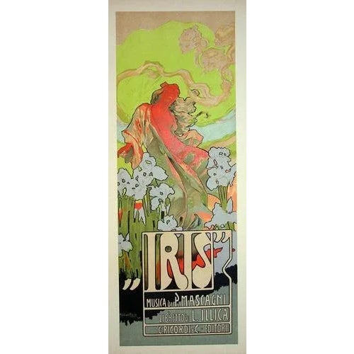 Hohenstein (1854-1928) iris, comic opera (1899) lithograph after an original poster by hohenstein (1898). signed in the...