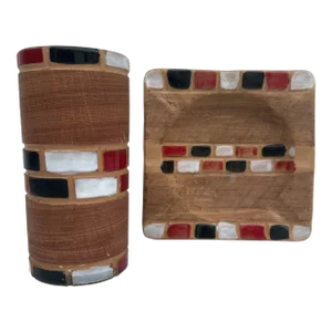 Mid-Century Retro Vase & Ashtray Attributed to Fratelli Fanciullacci, Italy - Set of 2
