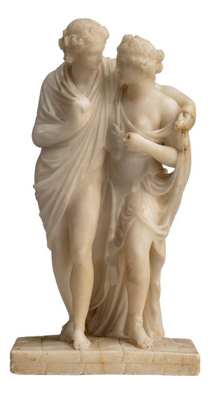 Sculpture of Bacchus and Ariadne, Late 19th-Early 20th Century, White Marble