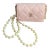 2022 Spring Chanel Quilted Pink Leather Wallet on Chain With Pearls For Sale
