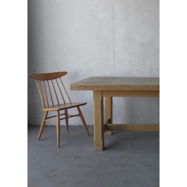 Wood 19th Century French Oak Trestle Farmhouse Dining Table For Sale - Image 7 of 12