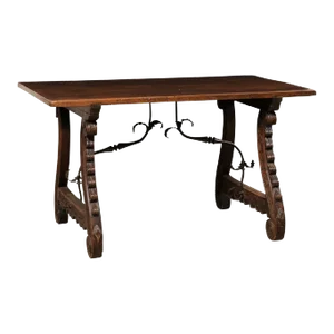 18th Century Italian Carved Trestle Leg Table