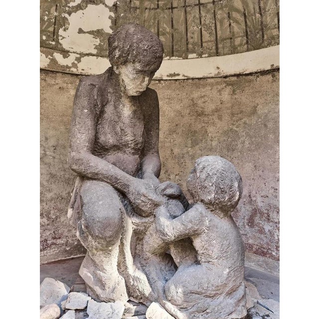 Stone Liberec Artist, Mother with Child, 1930s, Sandstone For Sale - Image 7 of 18