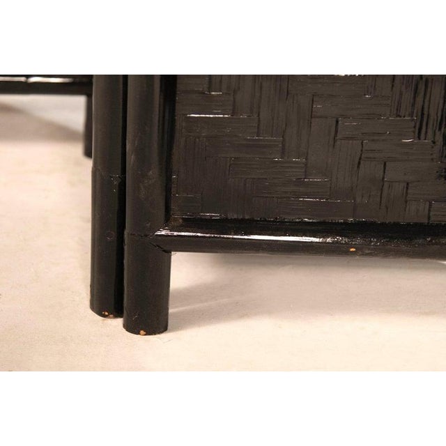 Italian Black-Painted Bamboo Folding Screen, 1970s For Sale - Image 11 of 14