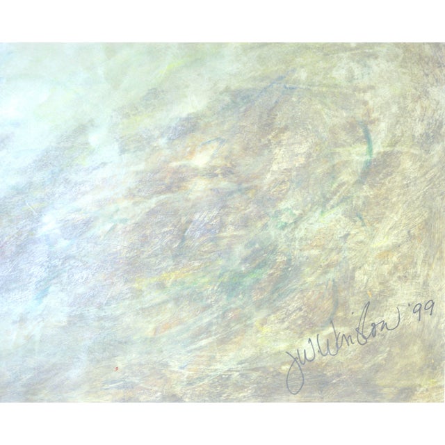 Green, Purple, and Silver - Metallic Abstract Painting on Paper by Judith W. Winslow For Sale - Image 4 of 7