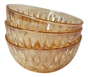 Mid Century French Glass Salad Bowls Set of 3