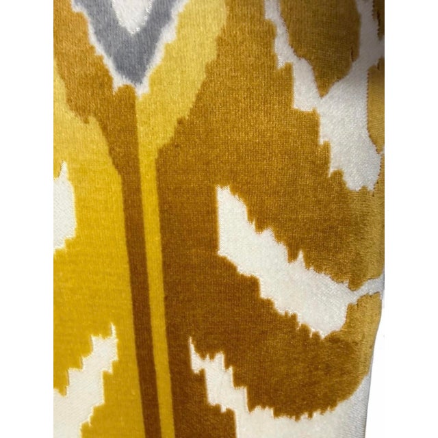 Velour Velvet Ikat Lumbar Pillows - A Pair For Sale - Image 4 of 5
