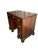 George IIII Mahogany Crossbanded Kneehole Desk of Drawers with Gilt Handles For Sale - Image 3 of 7