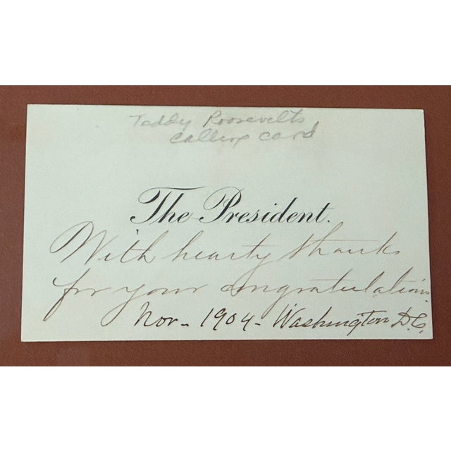 Theodore Roosevelt Calling Card and Original Transmittal Envelope. The 3.75" x 2.25" card reads simply, "The President."...