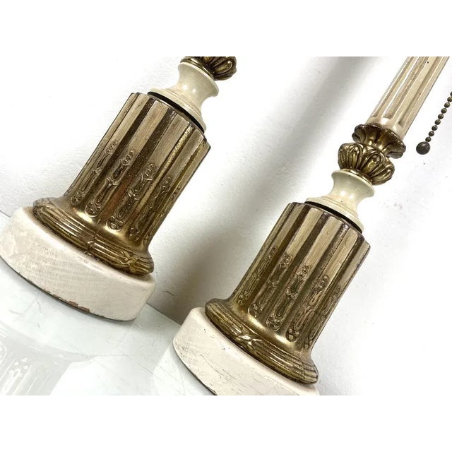 Vintage Wood & Brass Honi Chilo Table Lamps, 1970s, Set of 2 For Sale - Image 6 of 12