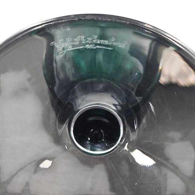 Signed Val Saint Lambert Emerald Green Cased Crystal Soliflore Vase, Belgium 9.5" For Sale - Image 11 of 11