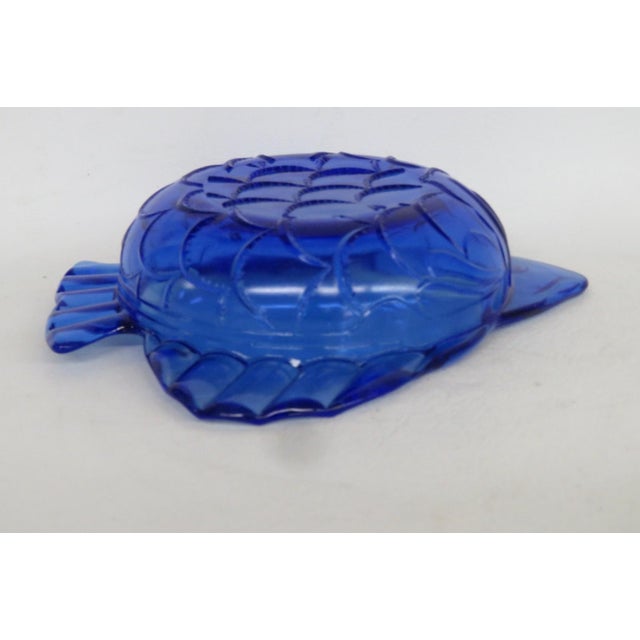 Figurative Hazel Atlas Cobalt Blue Angel Fish Bowl Depression Glass Ashtray Dish 4888b For Sale - Image 3 of 12
