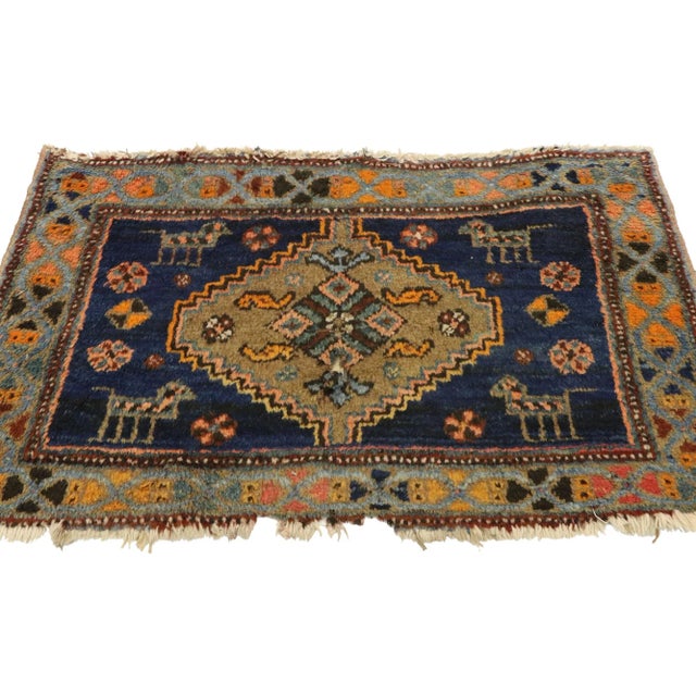 Tribal Antique Persian Hamadan Rug - 01'08 X 02'08 For Sale - Image 3 of 8