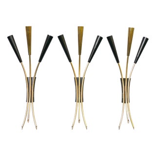 Wall Lights in the style of Stilnovo, 1950s, Set of 3 For Sale