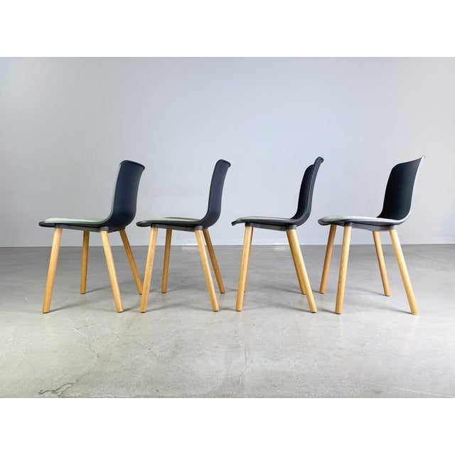 Vitra Hal Chairs in Wood with Seat Cushions by Jasper Morrison for Vitra, Set of 4 For Sale - Image 4 of 10