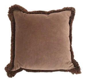 Hand Dyed Velvet Throw Pillow with Wool Tassel Trim