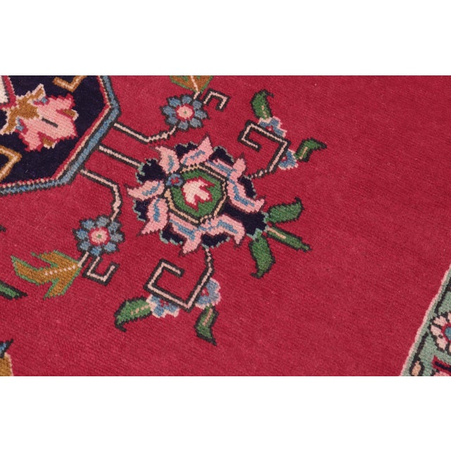 Shabby Chic Shabby Chic Persian Vintage Tabriz Red/Purple Wool Rug - 9'8'' X 13'0'' For Sale - Image 3 of 10