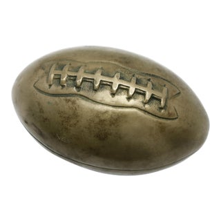 Vintage Brass Football Figurine; Sports Decor For Sale