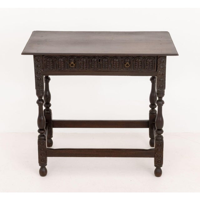 Baroque Spanish Baroque Style Oak Side Table For Sale - Image 3 of 9