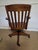 1930s Vintage Traditional Solid Wood Murphy Banker's Swivel Chair W/ Casters For Sale - Image 5 of 10
