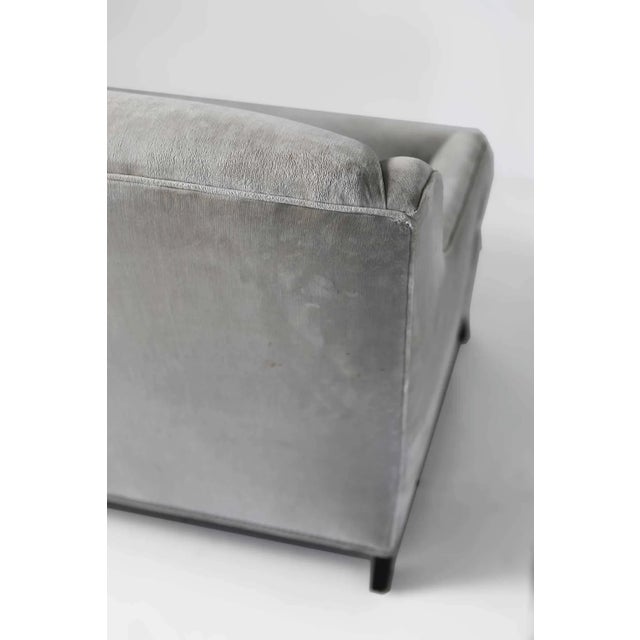 Velvet Gray Sofa by Kravet For Sale - Image 10 of 12