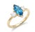 Contemporary Swiss Blue Topaz Engagement Ring - December Birthstone Ring - Wedding Promise Ring Us 7 For Sale - Image 3 of 5