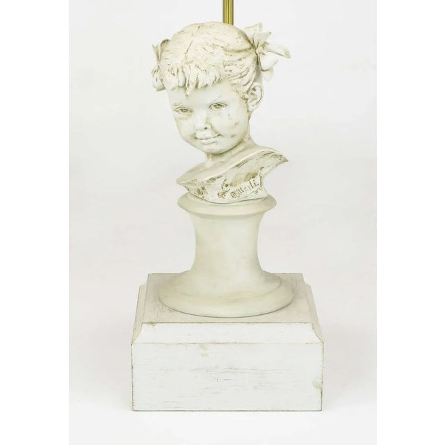 The Marbro Lamp Company Bruno Merll for Marbro Capodimonte Child Bust Table Lamp For Sale - Image 4 of 9
