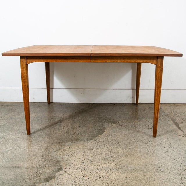 1960s Mid Century Modern Dining Table Drexel Walnut Extension Leaf X1 Rectangular MCM For Sale - Image 10 of 12