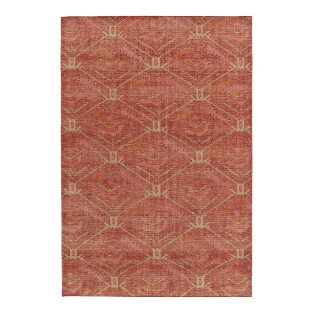 Rug & Kilim’s Distressed Ave Rug in Dark Red, 6x9 For Sale