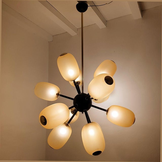 Amber 1990s Large Murano Glass Sputnik Chandelier For Sale - Image 8 of 15