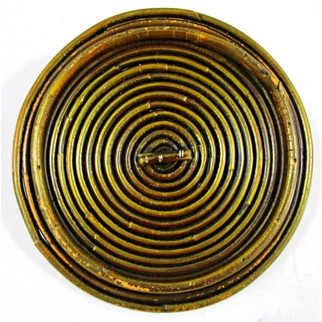 Wood Vintage 1970s Large Bamboo Pencil Reed Lidded Floor Basket Attributed to Gabriella Crespi For Sale - Image 7 of 8