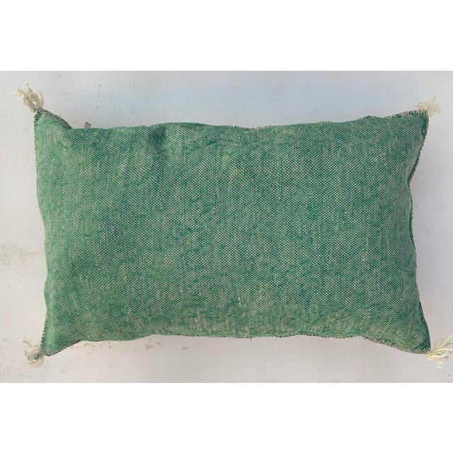 Contemporary Green Silk Sabra Pillow Covers- a Pair For Sale - Image 4 of 12