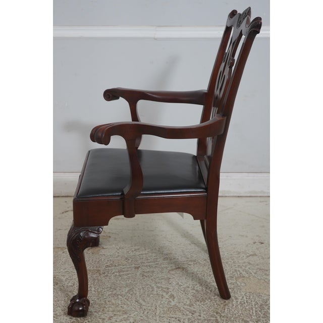 Chippendale Set of 8 Baker Colonial Williamsburg Clawfoot Mahogany Dining Room Chairs For Sale - Image 3 of 18