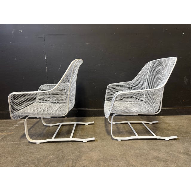 Mid-Century Modern Pair of 1950’s Russell Woodard Sculptural Spring Chairs With Ottoman Set, 4 Pieces, Attributed For Sale - Image 3 of 11