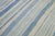 Textile Modern Moroccan Style Handmade Stripe Pattern Ivory and Blue Wool Rug For Sale - Image 7 of 10