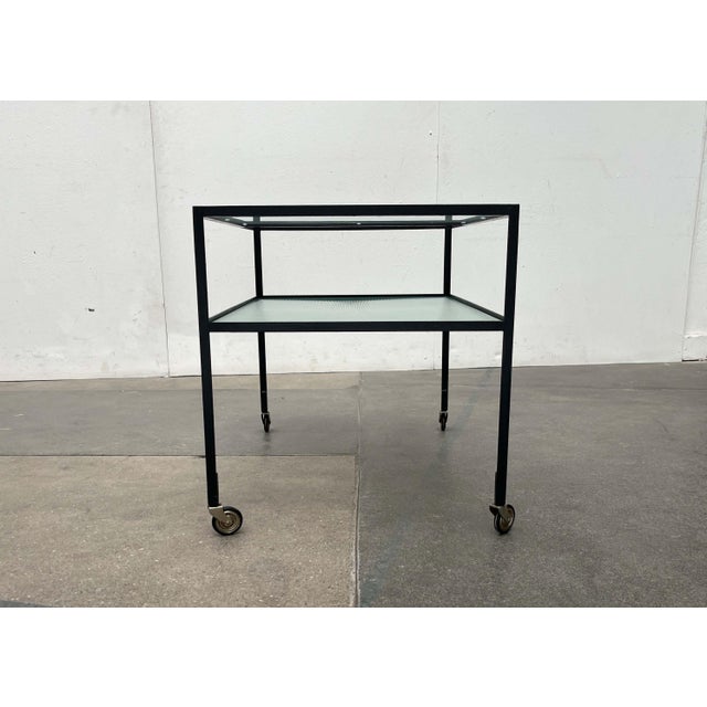 Mid-Century Modern German Minimalist Bar Cart Trolley by Herbert Hirche for Holzäpfel, 1960s For Sale - Image 12 of 18