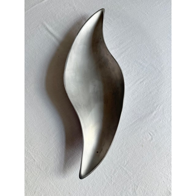 Mid Century Space Age Sculptural Silver Tone Biomorphic Dish For Sale - Image 10 of 10
