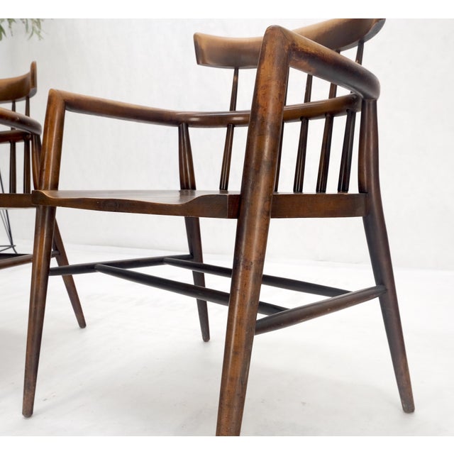 Pair of Paul McCobb Solid Birch Round Back Barrel Shape Arm Chairs