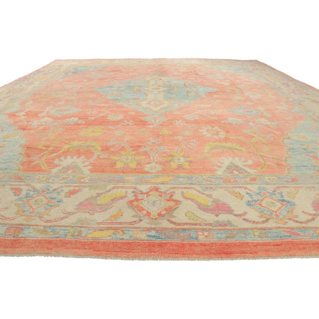 Contemporary Modern Style Turkish Oushak Rug, 12'10 X 15'08 For Sale - Image 3 of 9