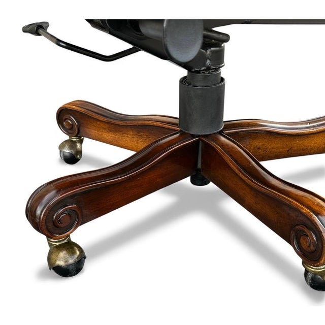 Brown Vintage Bradington Young Executive Office Chair Leather Seat For Sale - Image 8 of 12