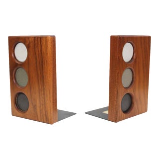 Gordon and Jane Martz For Marshall Studios Walnut Bookends - a Pair For Sale